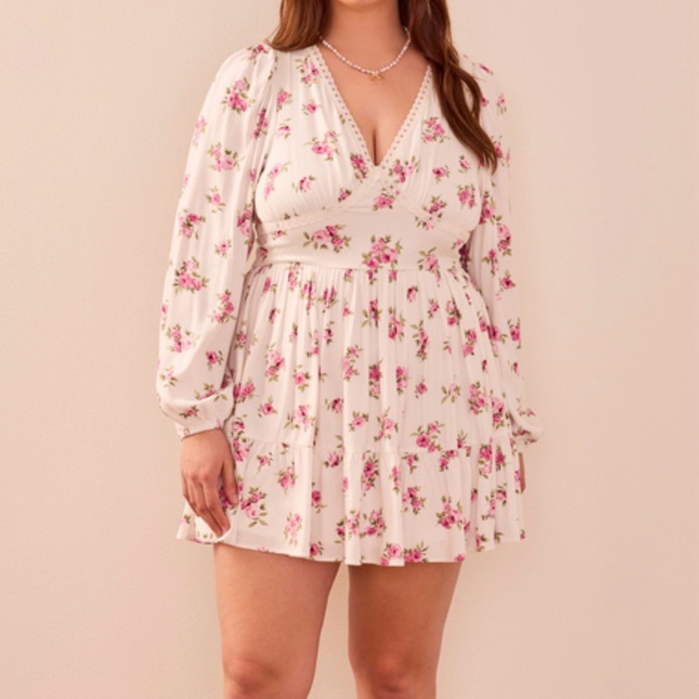 NEW Arula Pink & White Floral Mini Dress Plus Size 3X Available NWT